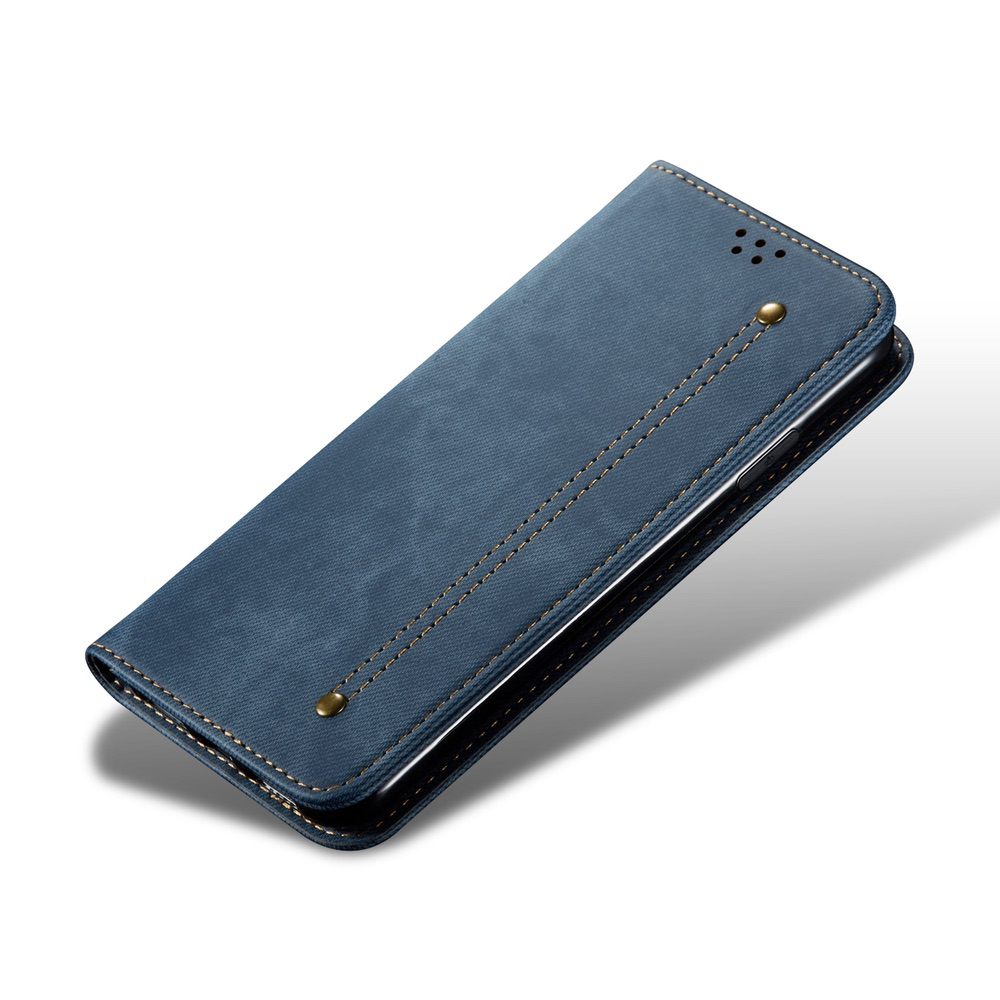 Samsung Galaxy A34 5G Case Denim Texture PU Leather Wallet - Blue