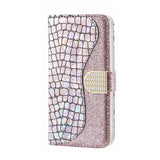 Samsung Galaxy A34 5G Case Glitter Powder Crocodile Texture - Silver