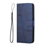 Samsung Galaxy A34 5G Case Stitching Calf Texture flip wallet - Blue