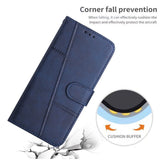 Samsung Galaxy A34 5G Case Stitching Calf Texture flip wallet - Blue