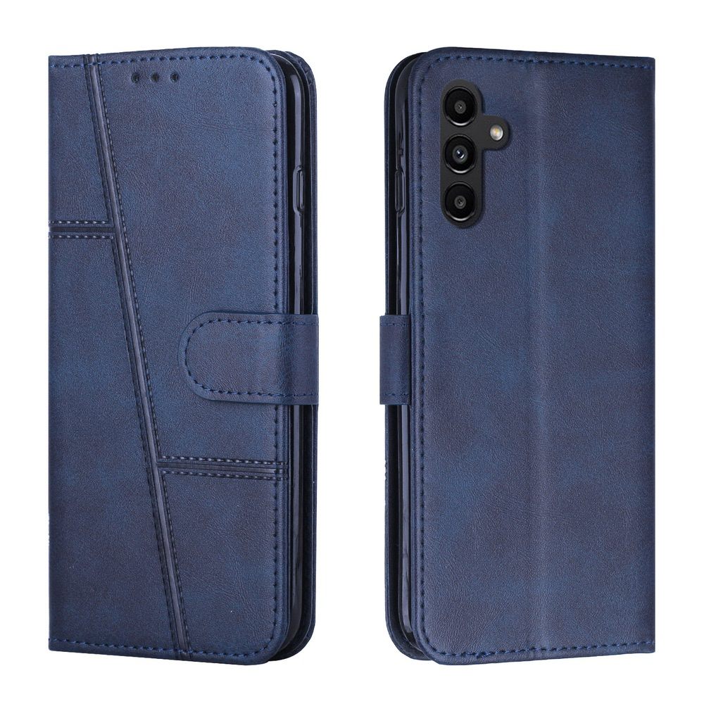 Samsung Galaxy A34 5G Case Stitching Calf Texture flip wallet - Blue