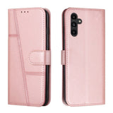 Samsung Galaxy A34 5G Case Stitching Calf Texture flip wallet - Rose Gold