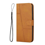 Samsung Galaxy A34 5G Case Stitching Calf Texture - Light Brown