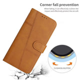 Samsung Galaxy A34 5G Case Stitching Calf Texture - Light Brown