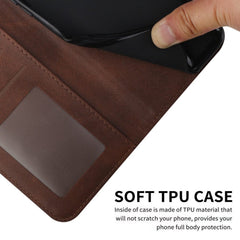 Samsung Galaxy A34 5G Case Stitching Calf Texture Magnetic Buckle Brown
