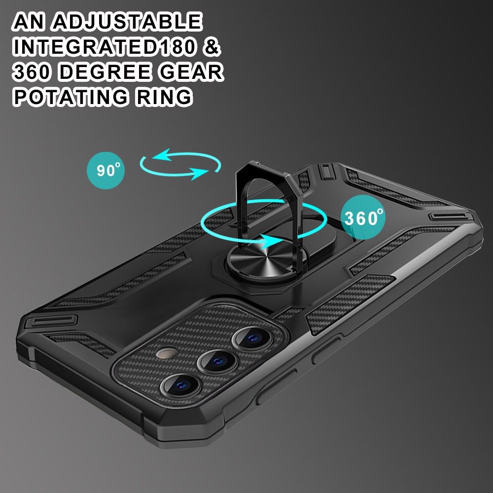 Samsung Galaxy A34 5G Case with Metal Ring Holder - Black
