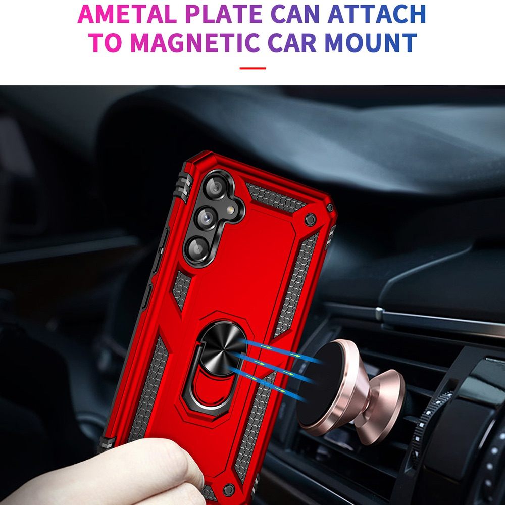 Samsung Galaxy A34 5G Case with Metal Ring Holder - Red
