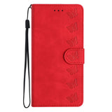 Samsung Galaxy A35 5G Case Butterflies Embossed Leather - Red