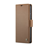 Samsung Galaxy A35 5G Case Butterfly Buckle Litchi Texture - Brown