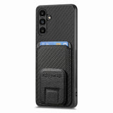 Samsung Galaxy A35 5G Case Carbon Fiber Card Bag - Black