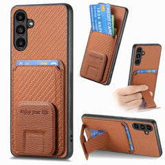 Samsung Galaxy A35 5G Case Card Bag Fold Stand - Brown