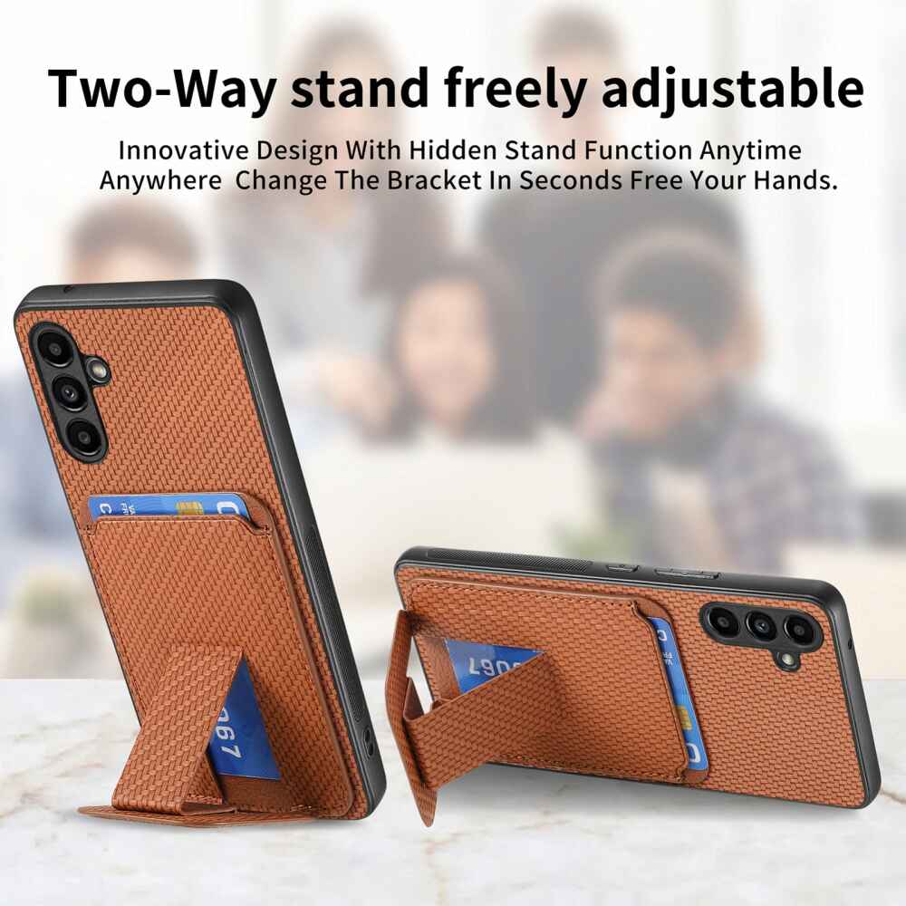 Samsung Galaxy A35 5G Case Card Bag Fold Stand - Brown