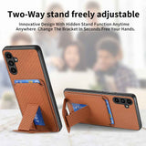 Samsung Galaxy A35 5G Case Card Bag Fold Stand - Brown
