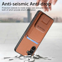 Samsung Galaxy A35 5G Case Card Bag Fold Stand - Brown