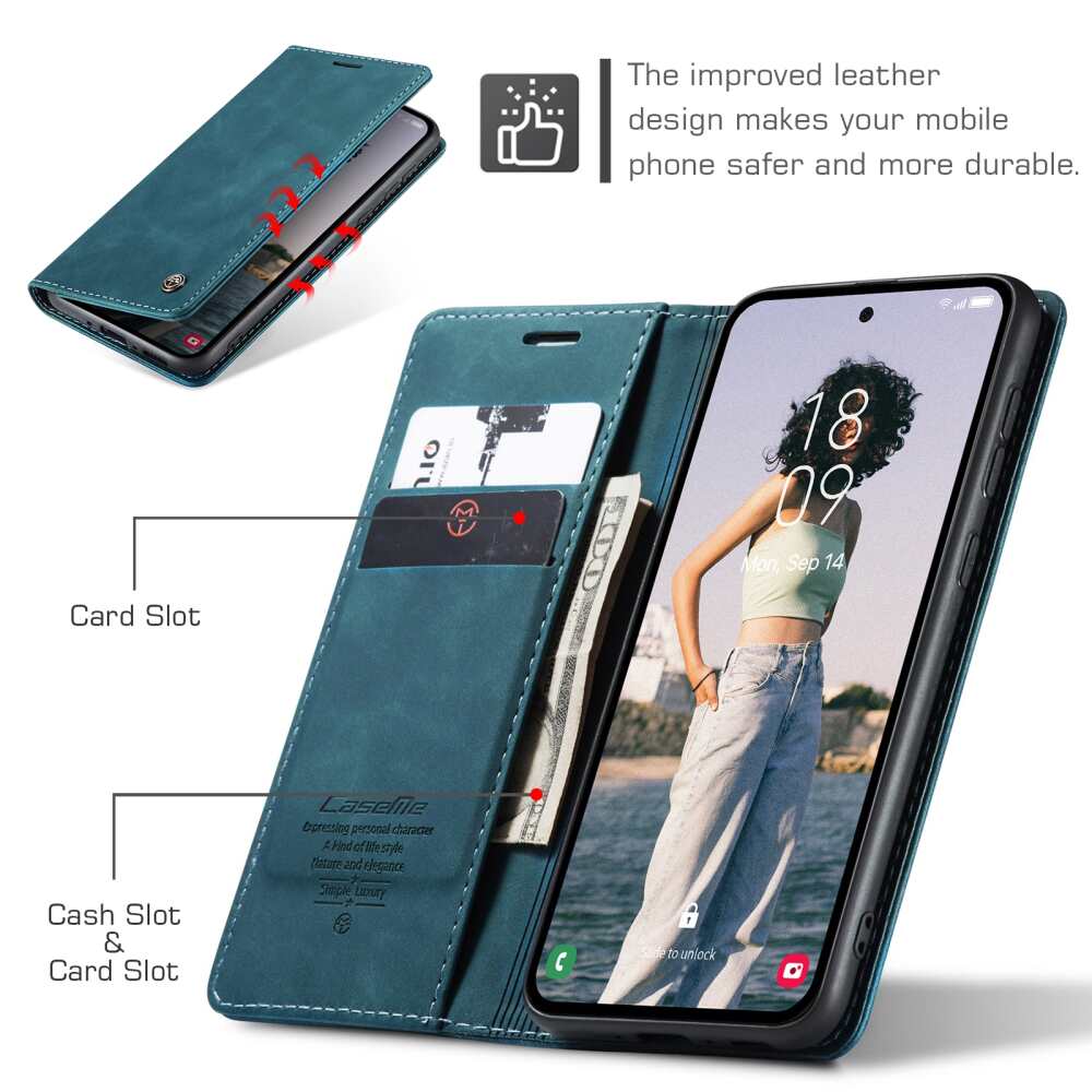 Samsung Galaxy A35 5G Case CaseMe 013 PU Leather Wallet - Blue