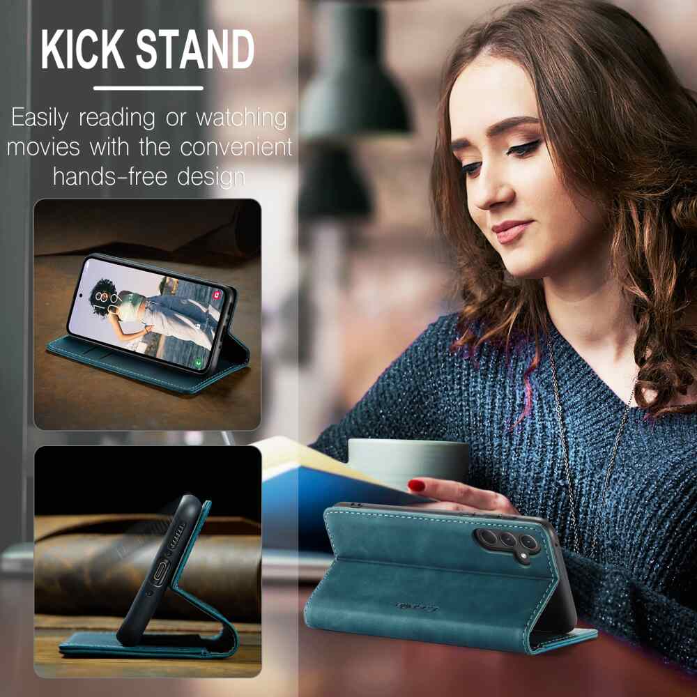 Samsung Galaxy A35 5G Case CaseMe 013 PU Leather Wallet - Blue