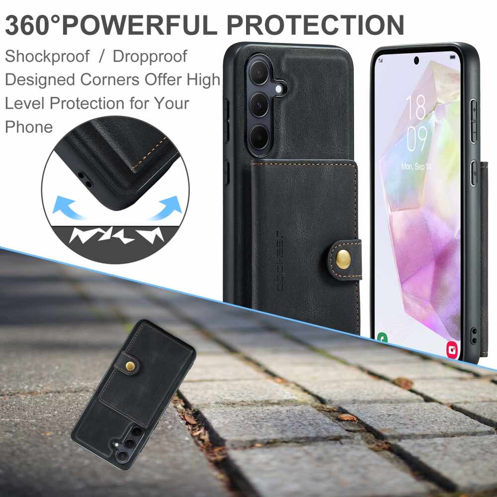 Samsung Galaxy A35 5G Case With Detachable Magnetic Wallet - Black