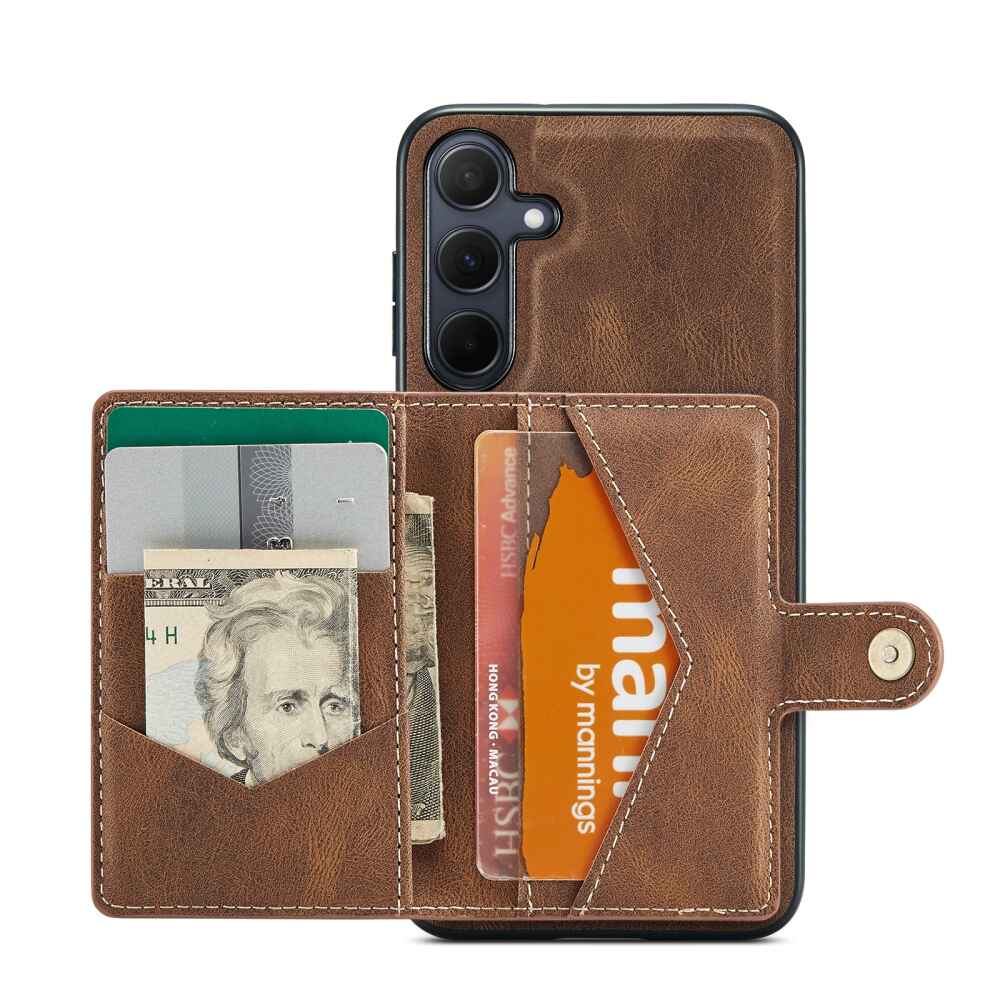 Samsung Galaxy A35 5G Case With Detachable Magnetic Wallet - Brown