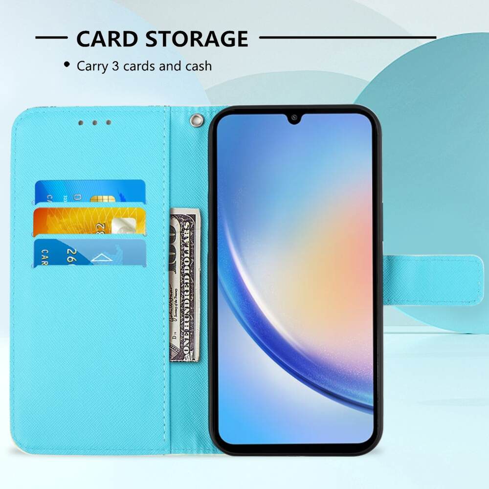 Samsung Galaxy A35 5G Case Painting Horizontal Flip - Grey Owl