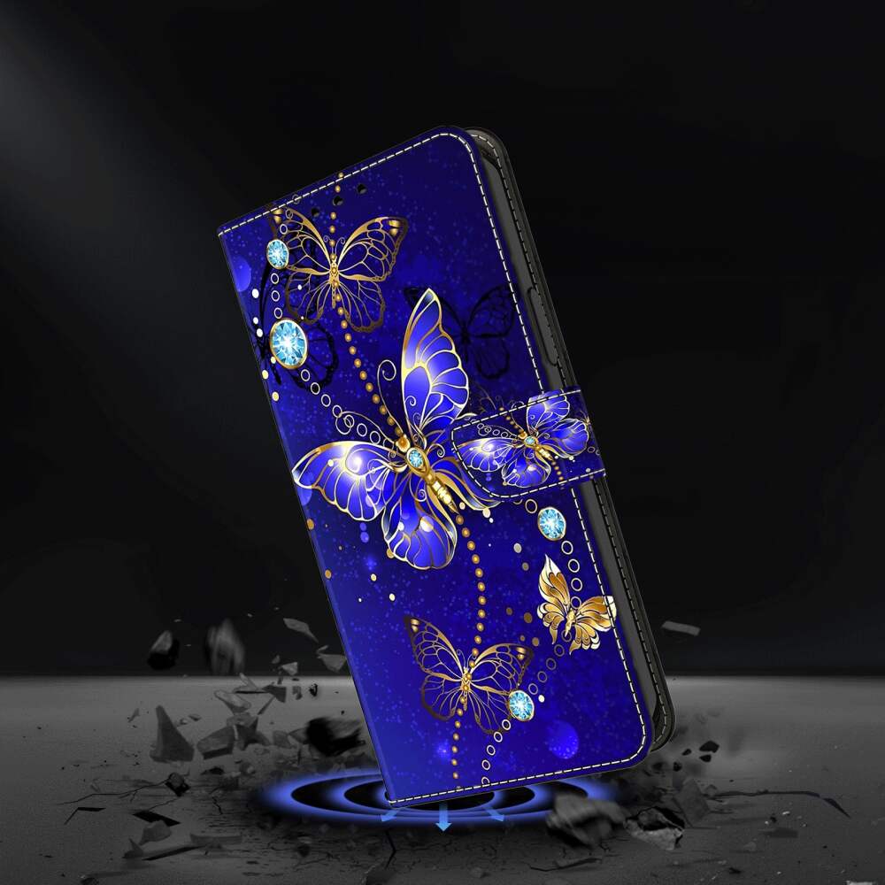 Samsung Galaxy A35 5G Case Protective PU Leather - Diamond Butterfly
