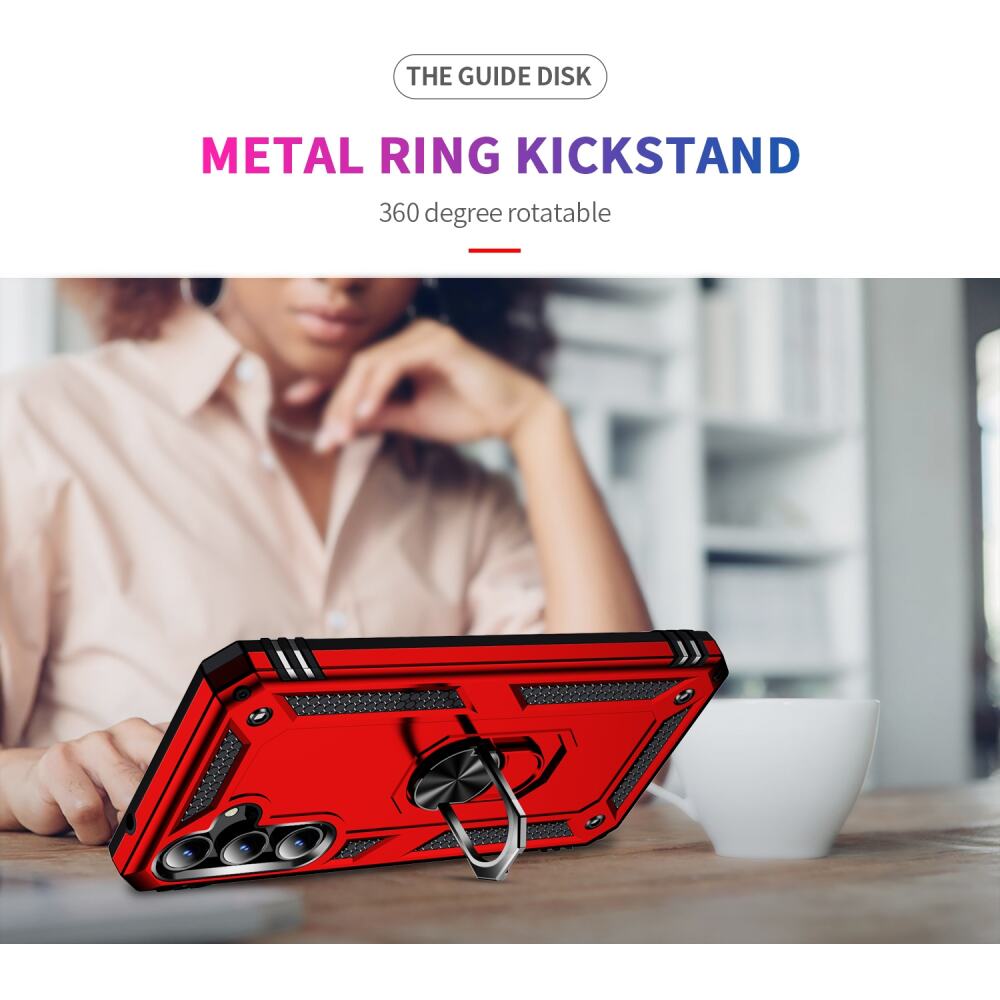 Samsung Galaxy A35 5G Case Protective With Ring Holder - Red