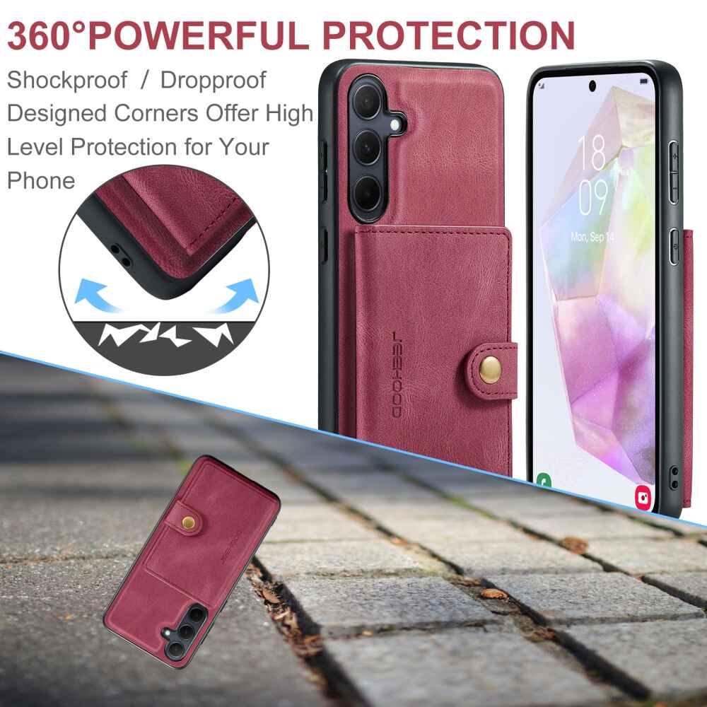 Samsung Galaxy A35 5G Case With Detachable Magnetic Wallet - Red