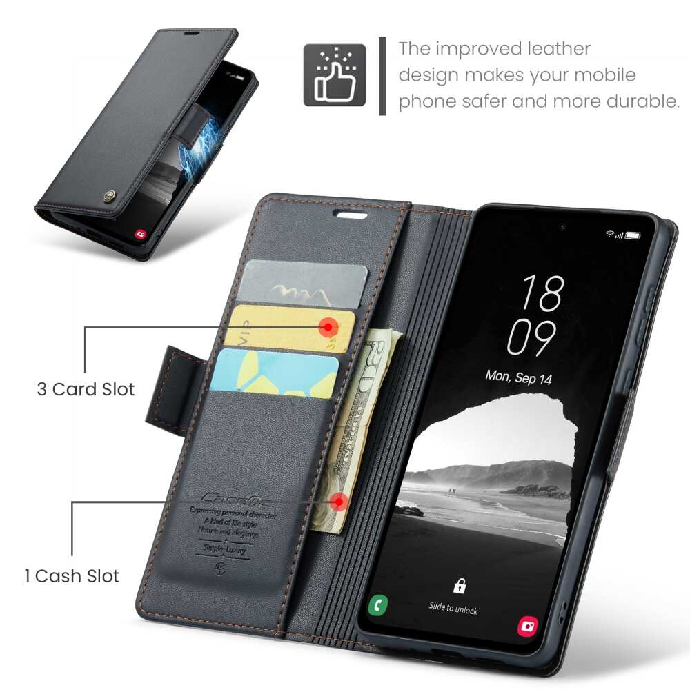 Samsung Galaxy A35 5G Case RFID Anti-theft PU Leather - Black