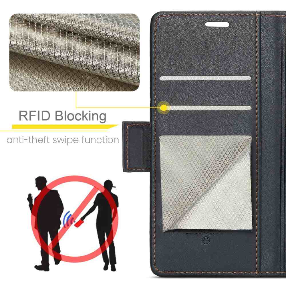 Samsung Galaxy A35 5G Case RFID Anti-theft PU Leather - Black