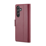 Samsung Galaxy A35 5G Case RFID Anti-theft PU Leather - Wine Red