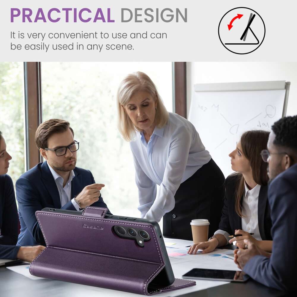 Samsung Galaxy A35 5G Case RFID Anti-theft PU - Pearly Purple