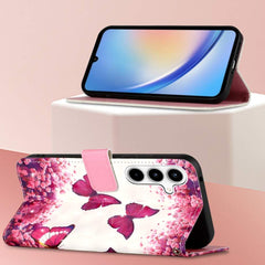 Samsung Galaxy A35 5G Case Rose Butterfly Painting - White