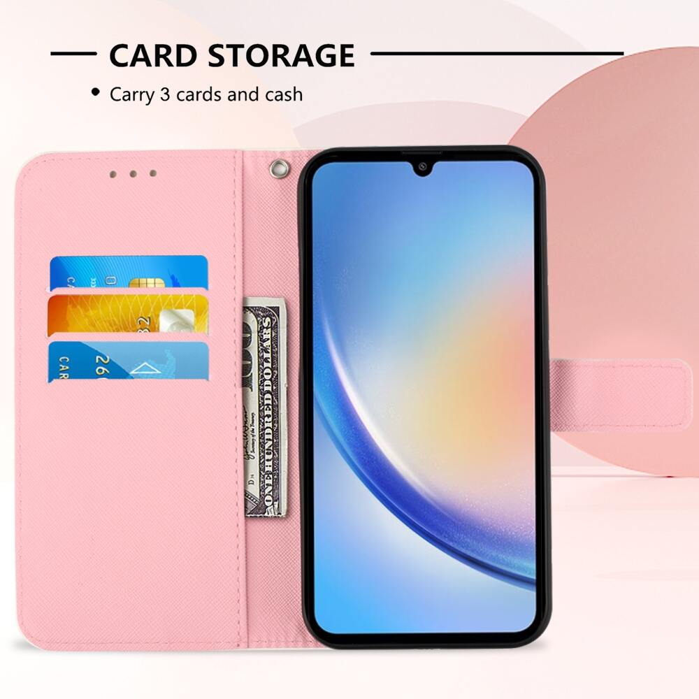 Samsung Galaxy A35 5G Case Rose Butterfly Painting - White