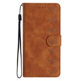 Samsung Galaxy A35 5G Case Seven Butterflies Embossed Leather - Brown