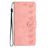 Samsung Galaxy A35 5G Case Seven Butterflies Embossed Leather - Pink