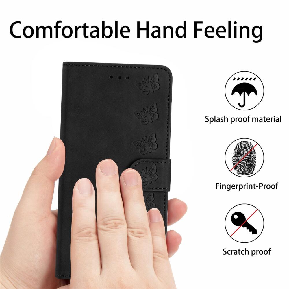 Samsung Galaxy A35 5G Case Seven Butterflies Wallet - Black