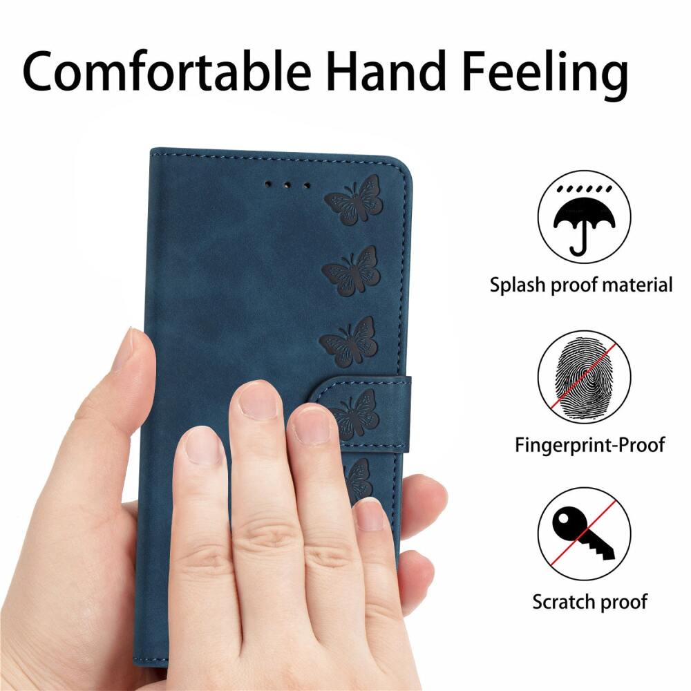 Samsung Galaxy A35 5G Case Seven Butterflies Wallet - Blue