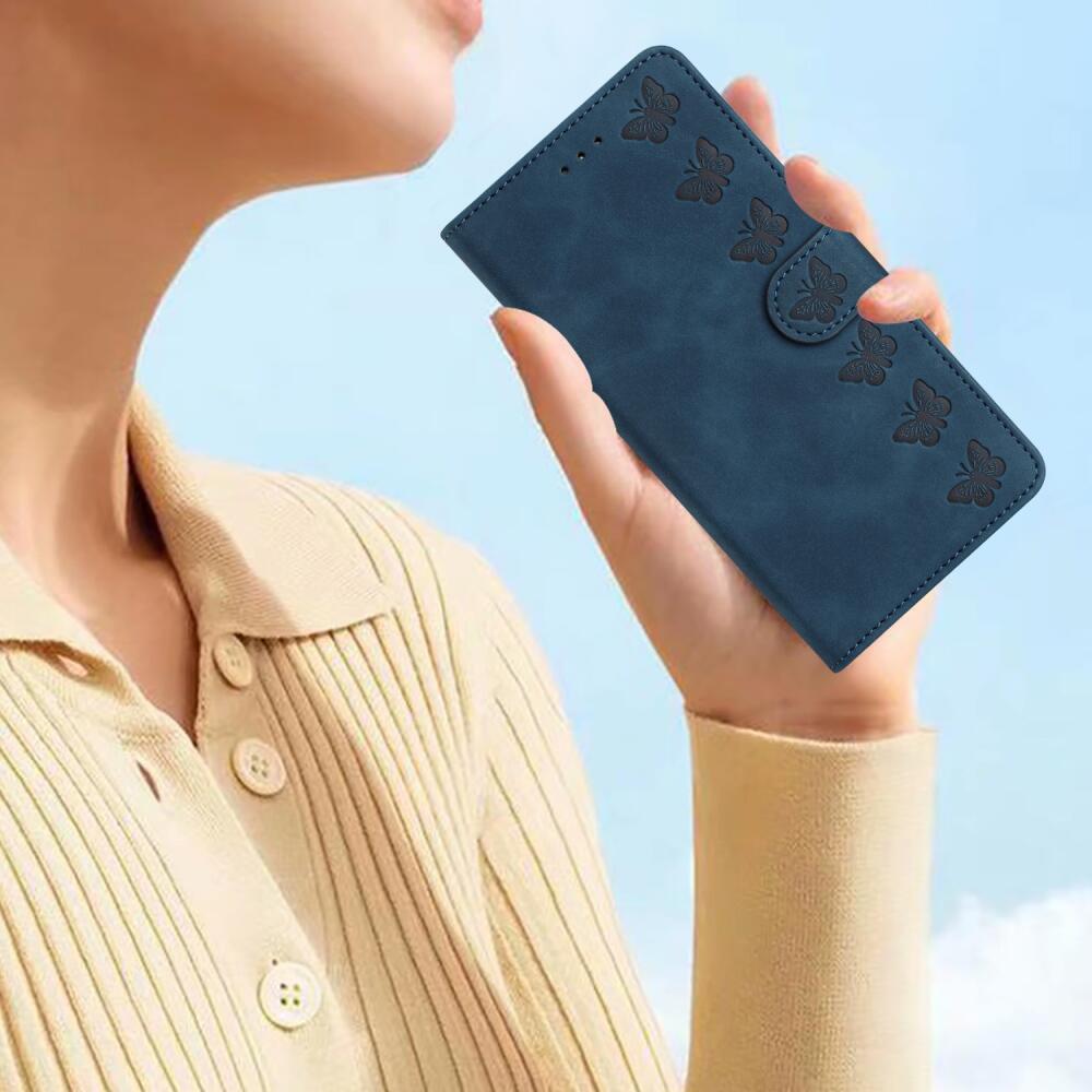 Samsung Galaxy A35 5G Case Seven Butterflies Wallet - Blue