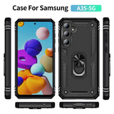Samsung Galaxy A35 5G Case With Metal Ring Holder - Black