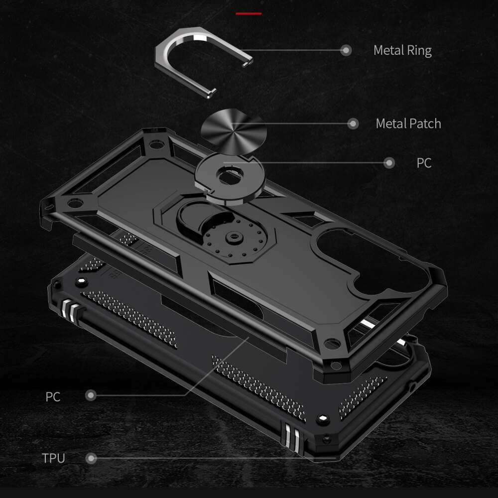 Samsung Galaxy A35 5G Case With Metal Ring Holder - Black