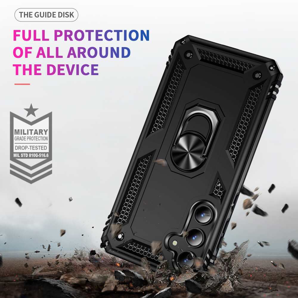 Samsung Galaxy A35 5G Case With Metal Ring Holder - Black