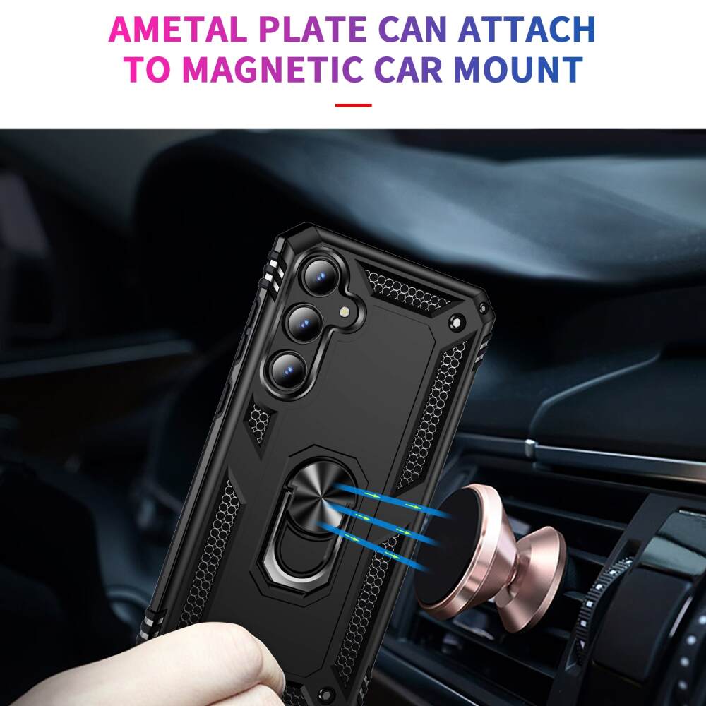 Samsung Galaxy A35 5G Case With Metal Ring Holder - Black