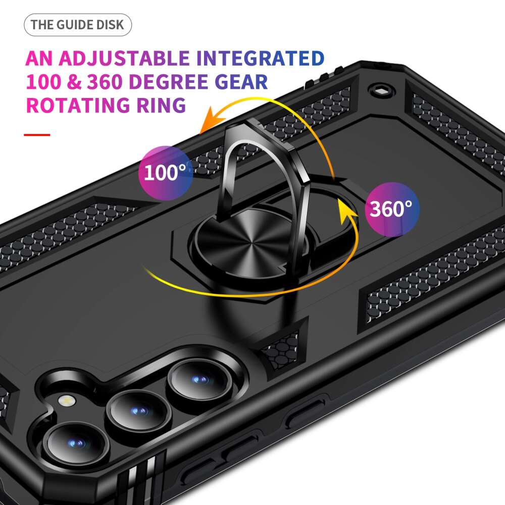 Samsung Galaxy A35 5G Case With Metal Ring Holder - Black
