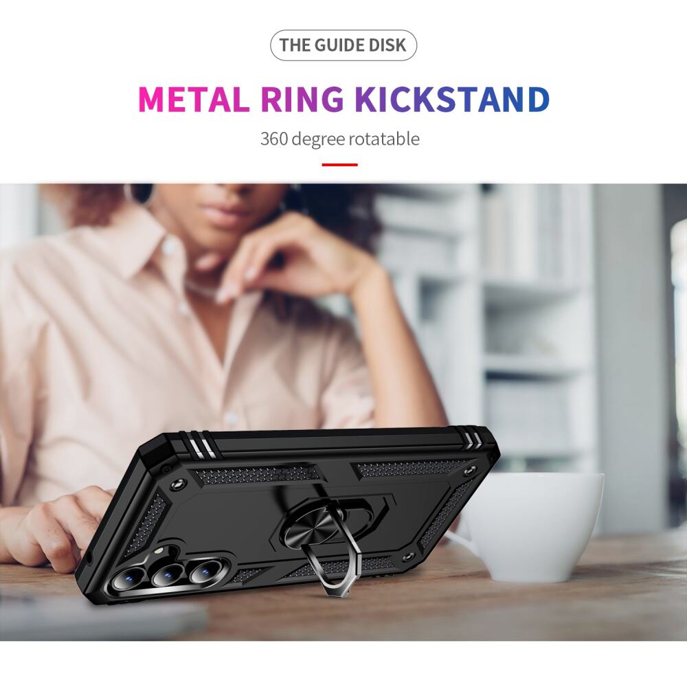 Samsung Galaxy A35 5G Case With Metal Ring Holder - Black