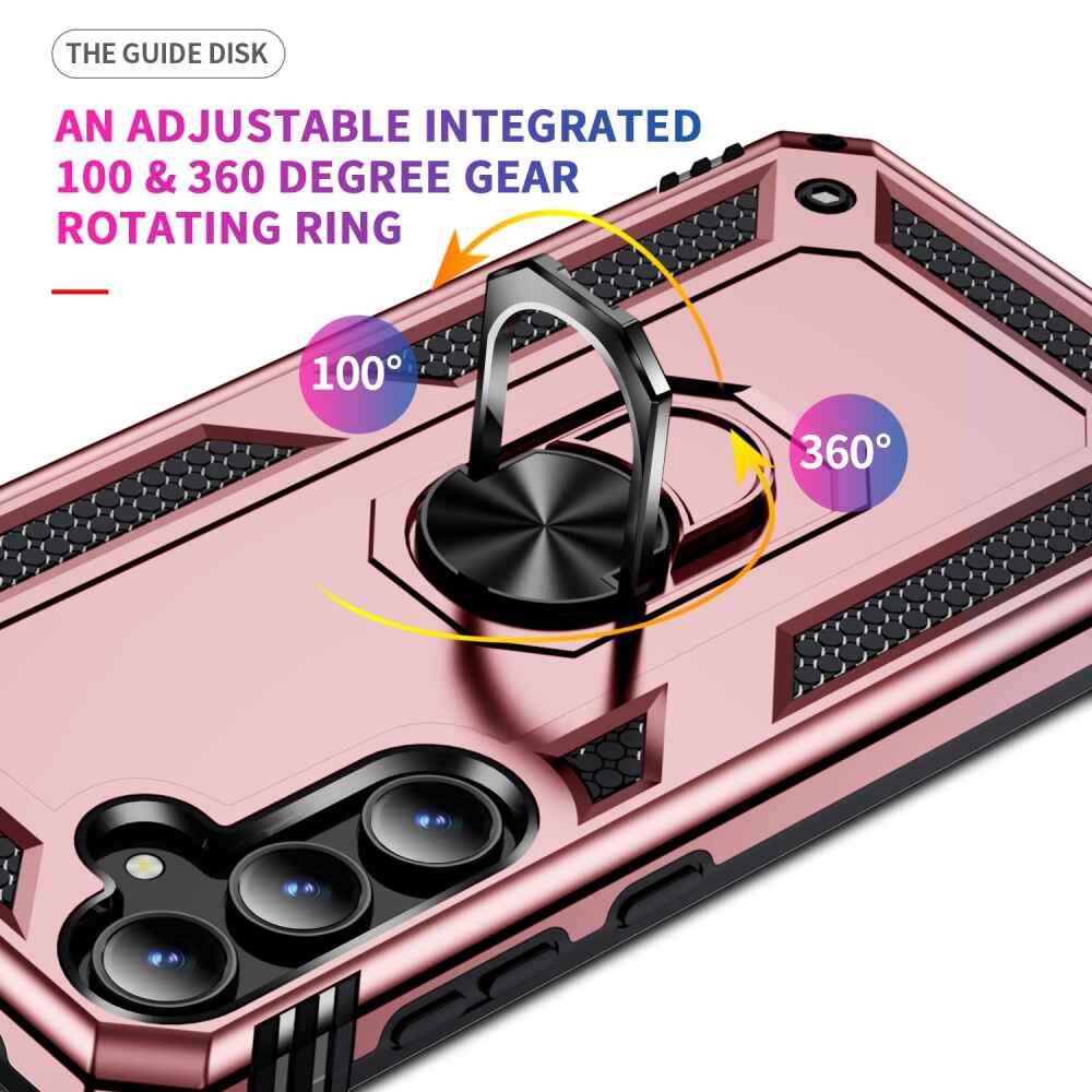 Samsung Galaxy A35 5G Case With Metal Ring Holder - Rose Gold