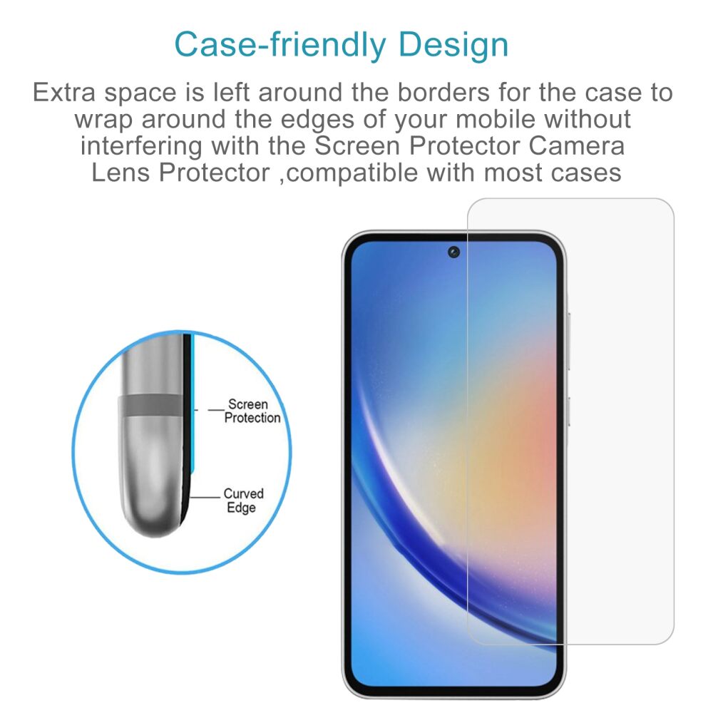 Samsung Galaxy A35 5G Screen Protector Glass Case Friendly - Clear