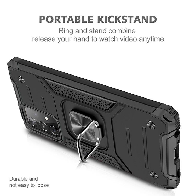 Samsung Galaxy A52 Case With Metal Ring Holder - Black