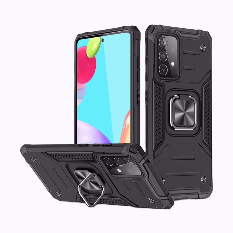 Samsung Galaxy A52 Case With Metal Ring Holder - Black