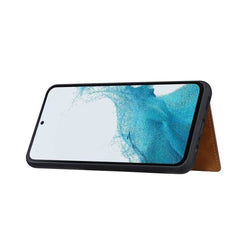 Samsung Galaxy A54 5G Case Calfskin Texture with 5 Card Slots - Red