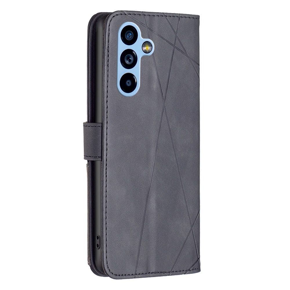 Samsung Galaxy A54 5G Case Magnetic Buckle Rhombus Texture - Black