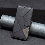 Samsung Galaxy A54 5G Case Magnetic Buckle Rhombus Texture - Black